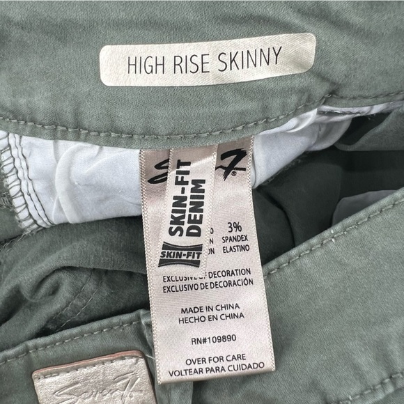 Seven7 Green High Rise Skinny Skin-Fit Denim Jeans Size 6 Women’s - Picture 4 of 6